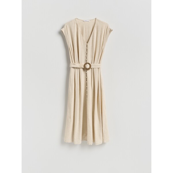 Reserved Sukienka z dodatkiem lnu 452JO-08X