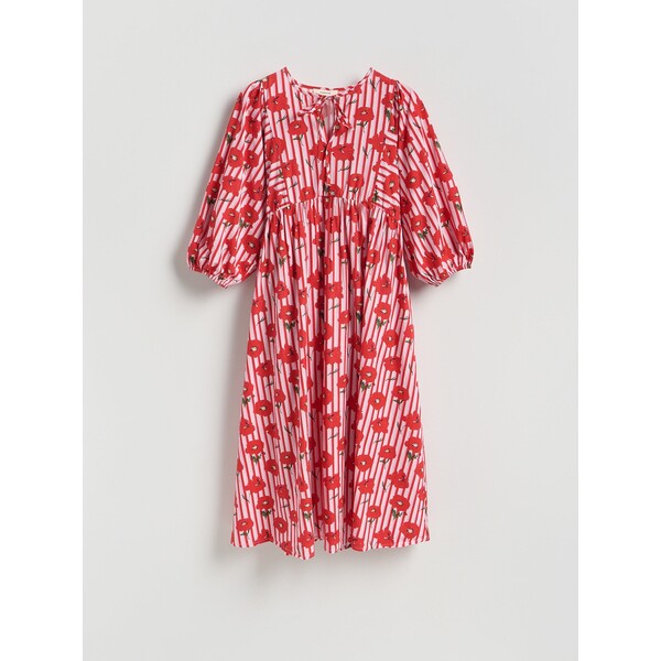 Reserved Wzorzysta sukienka midi 519IY-MLC