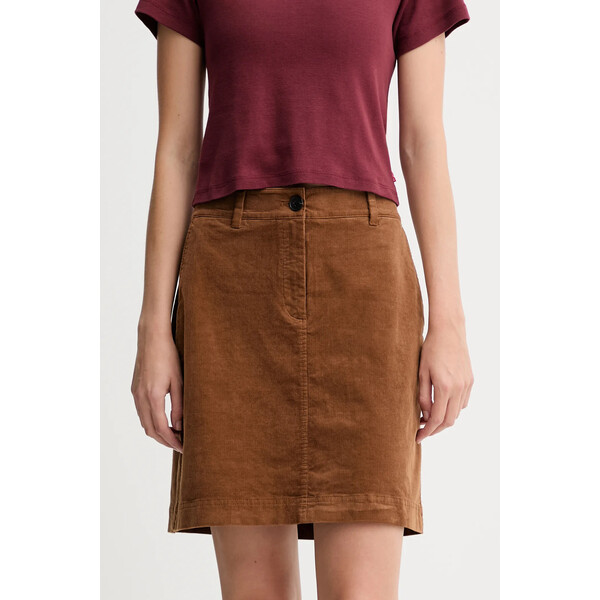 Marc O'Polo spódnica sztruksowa  kolor brązowy mini ołówkowa M08103420087 5000009201