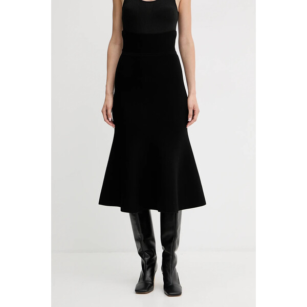 Twinset spódnica  kolor czarny midi rozkloszowana 252TP3412