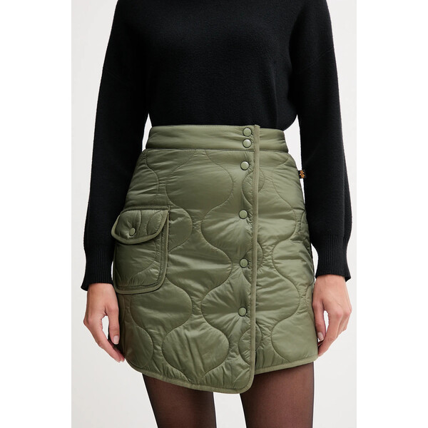 Alpha Industries spódnica  kolor zielony mini rozkloszowana 258022.01