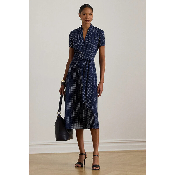 Lauren Ralph Lauren sukienka  kolor granatowy mini rozkloszowana 200P11525