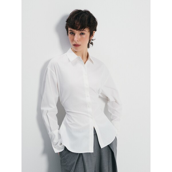 House Biała koszula z gorsetowym wiązaniem z tyłu 195IQ-00X