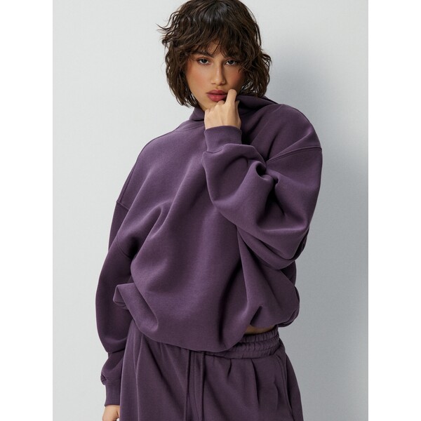 House Fioletowa gładka bluza bombka 684IO-48X