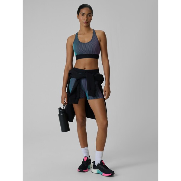 4F Legginsy krótkie treningowe damskie - multikolor 4FRSS25TFTIF408-91A