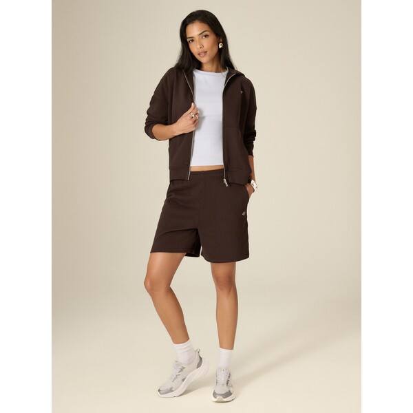 4F Spodenki dresowe damskie - brązowe 4FRSS26TSWSF3081-80S
