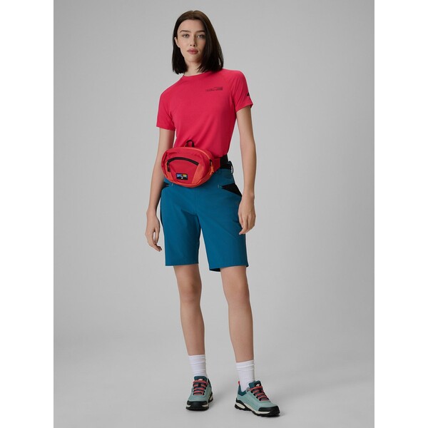 4F Spodenki trekkingowe szybkoschnące damskie - turkusowe 4FWSS25UBDSF149-48S