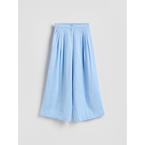 Reserved Lniane spodnie z zakładkami 066JL-50X