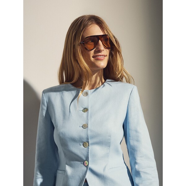 Reserved Marynarka z lnem 924HU-05X