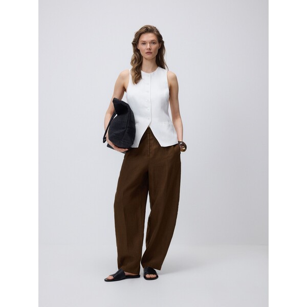 Reserved Lniane spodnie barrel leg 594KK-89X