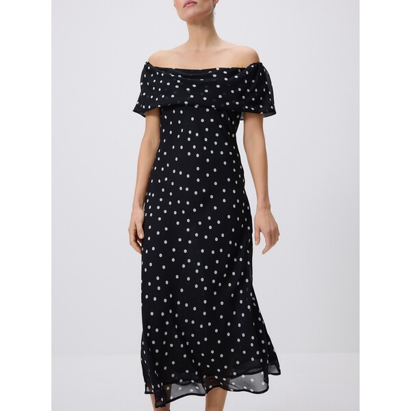 Reserved Sukienka midi w groszki 830KB-89X