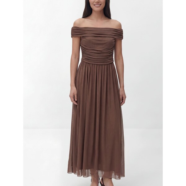 Reserved Sukienka midi z drapowaniem 706HS-84X