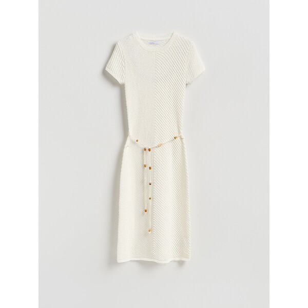 Reserved Dzianinowa sukienka z paskiem 354HI-02X