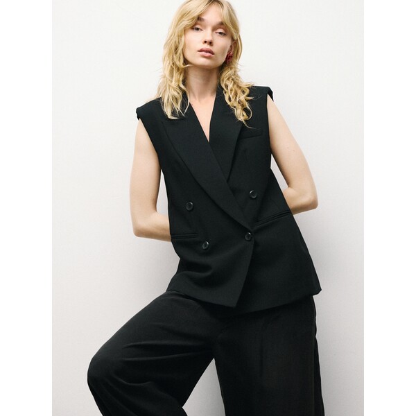 Reserved Długa dwurzędowa kamizelka 056JL-99X