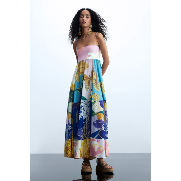Desigual Długa sukienka z nadrukiem 26SWVWXX9019