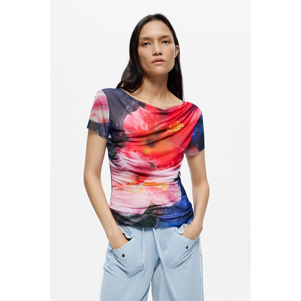 Desigual Koszulka z nadrukiem z krótkim rękawem 26SWTKYD9019