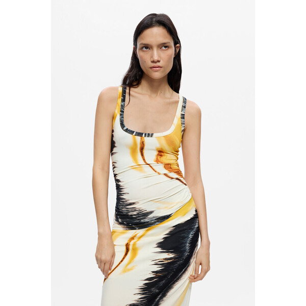 Desigual Top na ramiączkach z nadrukiem 26SWTKYA8052