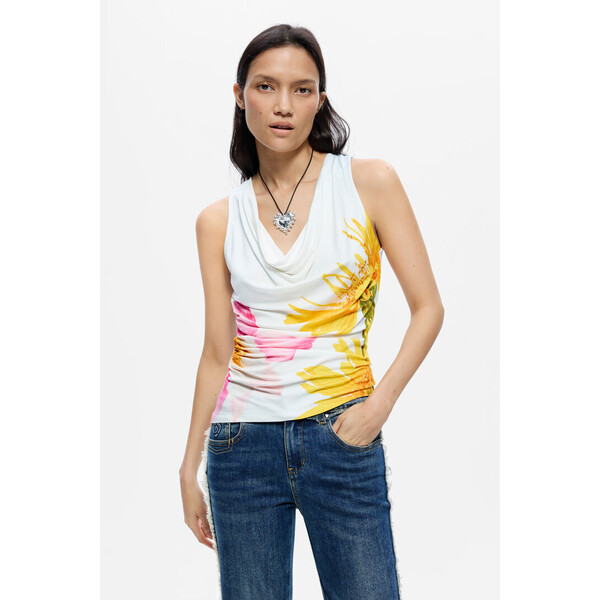 Desigual Koszulka bez rękawów z nadrukiem 26SWTKY99019