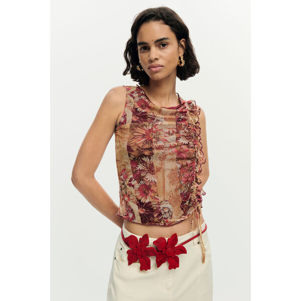 Desigual Koszulka bez rękawów z nadrukiem 26SWTKY69019