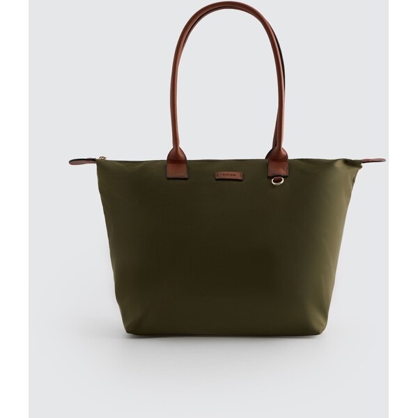House Materiałowa torba shopper oliwkowa 415JF-91X