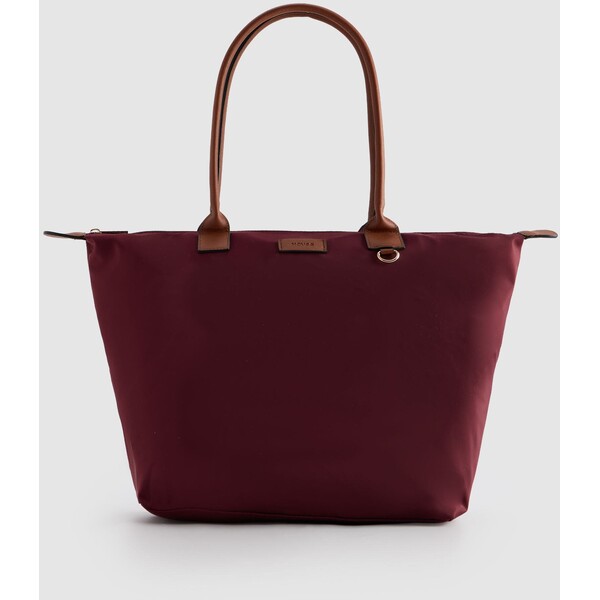 House Materiałowa torba shopper bordowa 415JF-83X