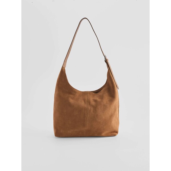 House Karmelowa torebka shopper z naturalnego zamszu 414JF-88X