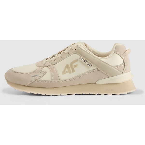 4F Sneakersy 4CITY z elementami zamszowymi damskie - beżowe 4FWMM00FSNEF015-12S