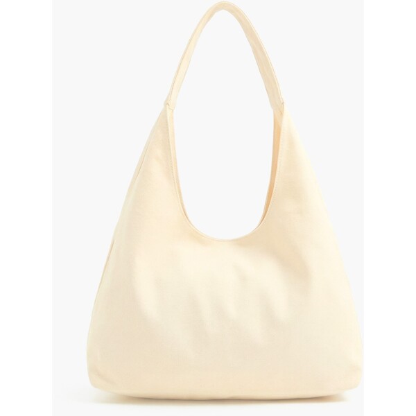 Cropp Płócienna kremowa torebka hobo 019IF-01X