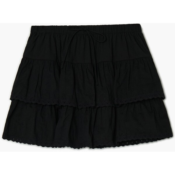 Cropp Bawełniana czarna spódnica mini 117HX-99X