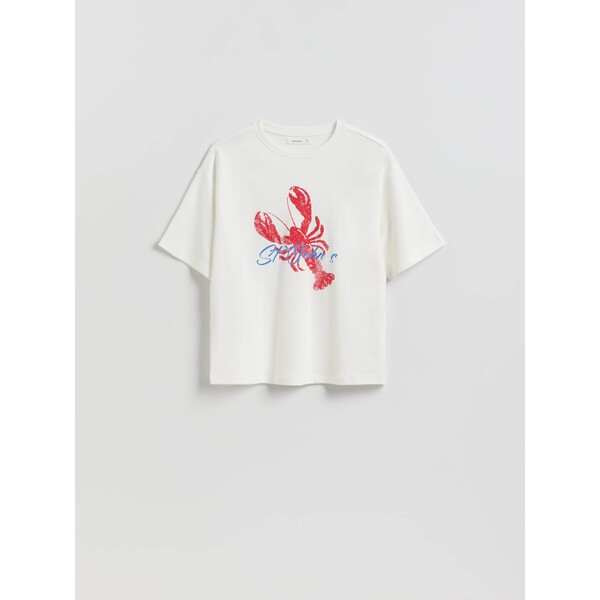 Reserved T-shirt z nadrukiem 395HT-00X