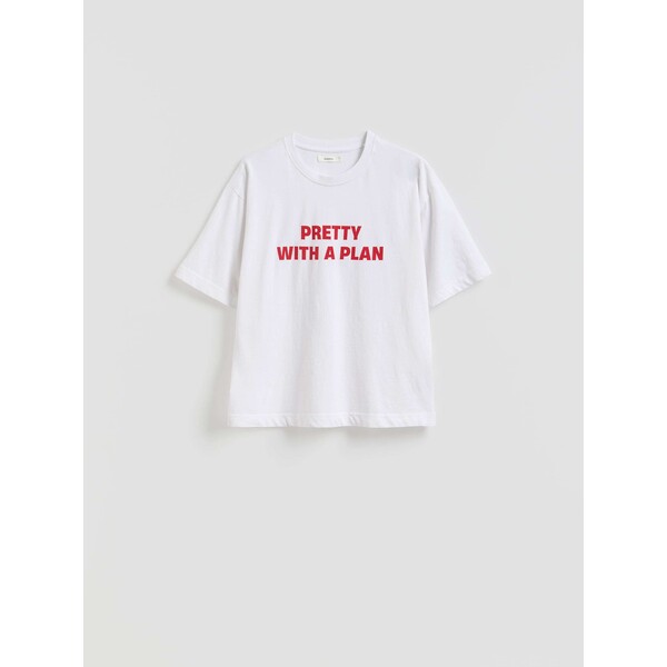 Reserved Bawełniany t-shirt z nadrukiem 220HT-00X