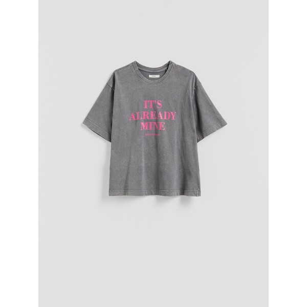 Reserved Bawełniany t-shirt z nadrukiem 220HT-90X
