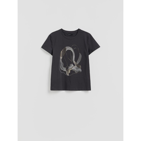 Reserved Bawełniany t-shirt z nadrukiem 420HT-90X