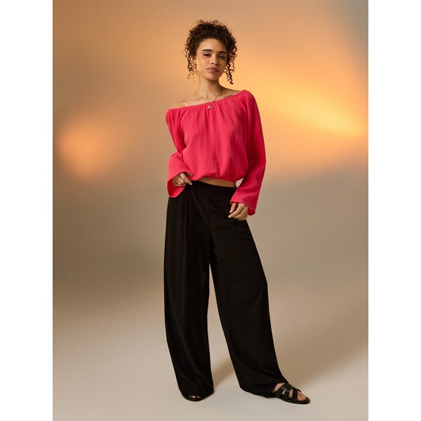 Sinsay Wiskozowe spodnie wide leg 889GZ-99X