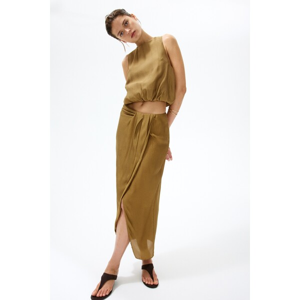 H&M Kopertowa spódnica z wiązanym detalem 1346283