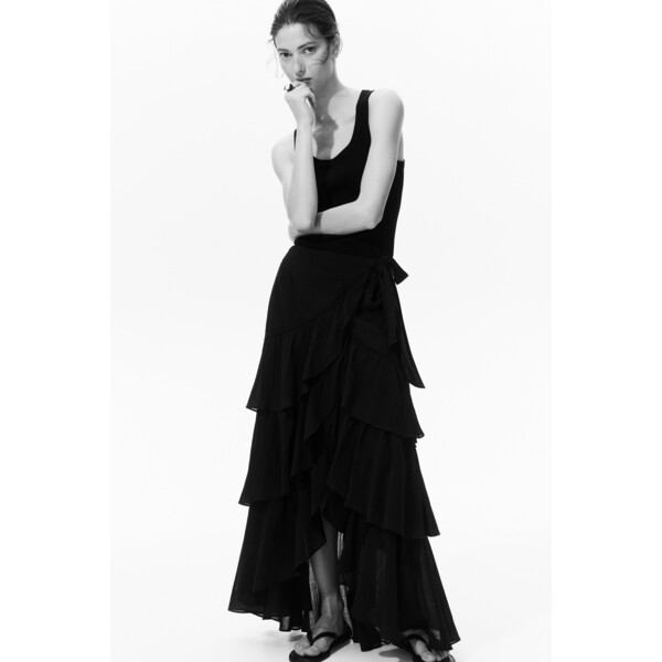 H&M Kopertowa spódnica z warstwami falban 1334518