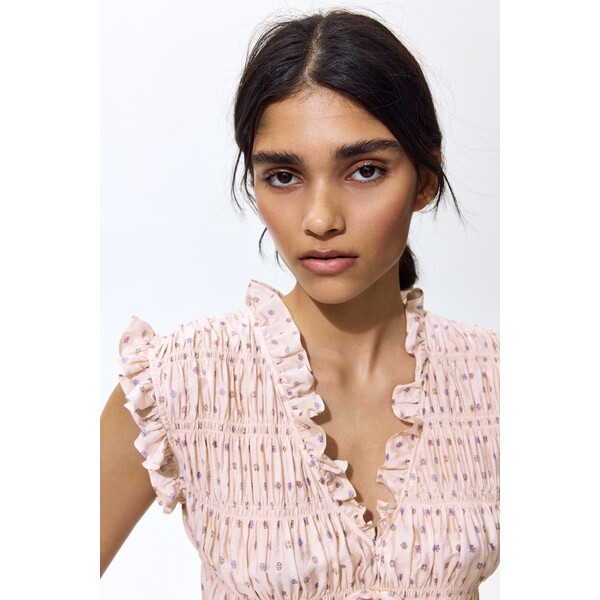 H&M Elastycznie marszczona bluzka bez rękawów 1340675