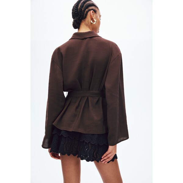 H&M Marynarka oversize z wiązanym paskiem 1325509