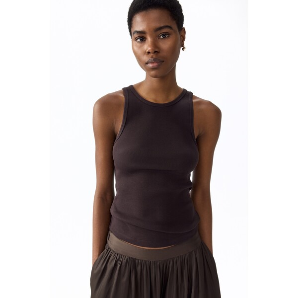 H&M Prążkowany top z domieszką jedwabiu 1268761
