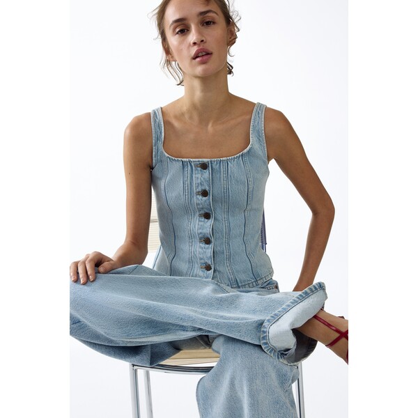 H&M Dżinsowy top zapinany na guziki 1334947