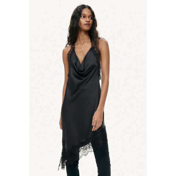 H&M Satynowa sukienka z mocowaniem na karku 1322271
