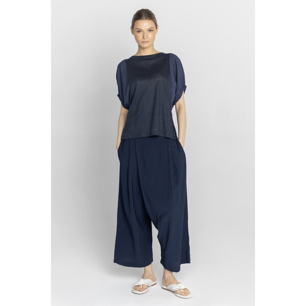 Deni Cler Granatowy t-shirt z krótkim rękawem T-DC-T206-F2-60-59-1