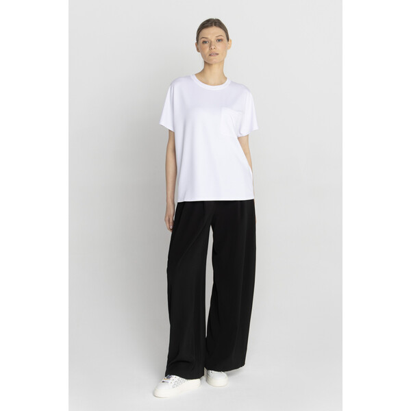 Deni Cler Biały luźny t-shirt T-DC-T208-F2-10-10-1