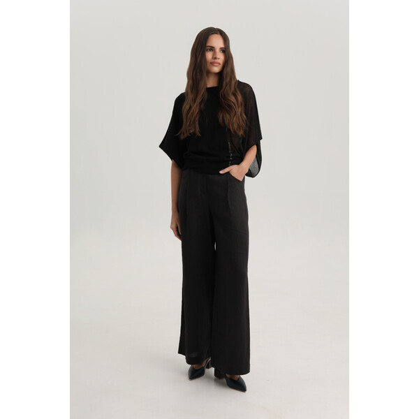 Deni Cler Czarny luźny sweter T-DC-S215-F2-10-90-1