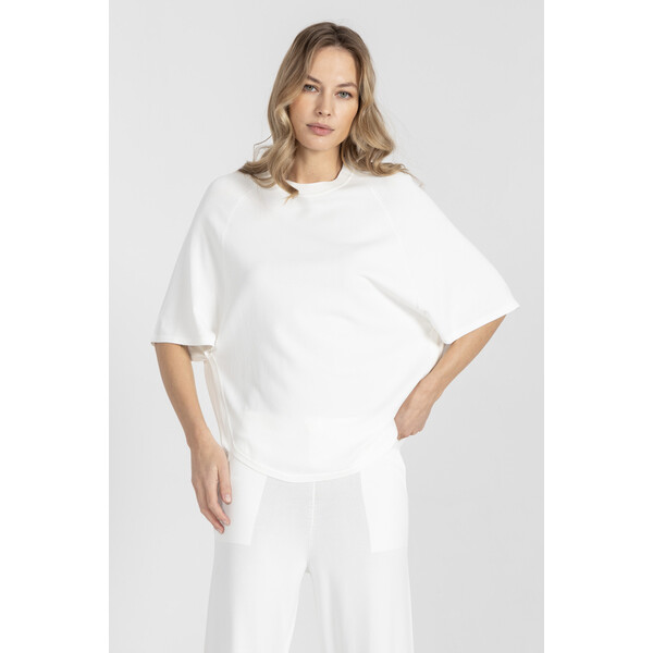 Deni Cler Biały sweter w formie t-shirta T-DC-S310-F2-20-10-1