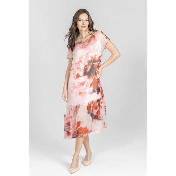 Deni Cler Lekka sukienka w kwiatowy print W-DC-3247-F2-H3-36-1
