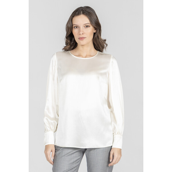 Deni Cler Biznesowa bluzka w kolorze ecru W-DC-1419-F2-F8-11-1