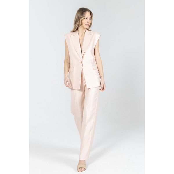 Deni Cler Eleganckie spodnie w kolorze pudrowego różu W-DC-5205-F2-B1-31-1