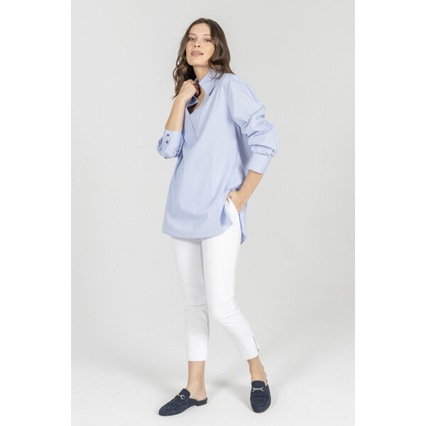 Deni Cler Biznesowa bluzka koszulowa W-DC-1418-F2-E1-55-1