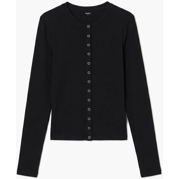 Cropp Koszulka longsleeve z zapięciem na zatrzaski 182KB-99X